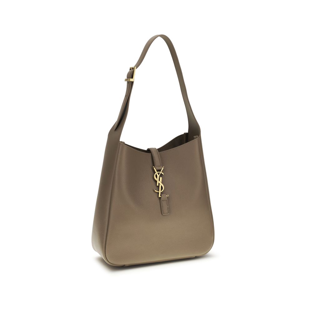 Saint Laurent Graue Bos Taurus Kalbsleder Schultertasche - Eleganz für jede Gelegenheit