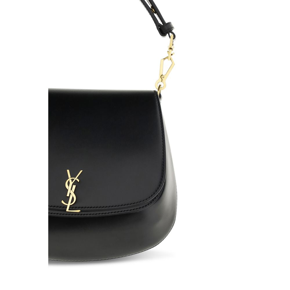 Saint Laurent Voltaire Handtasche aus schwarzem Kalbsleder Bos Taurus
