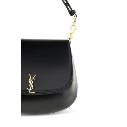 Saint Laurent Voltaire Handtasche aus schwarzem Kalbsleder Bos Taurus