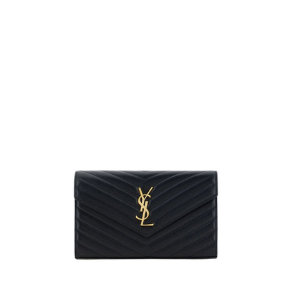Saint Laurent Schwarze Kalbsleder Bos Taurus Schultertasche - Eleganz in Leder