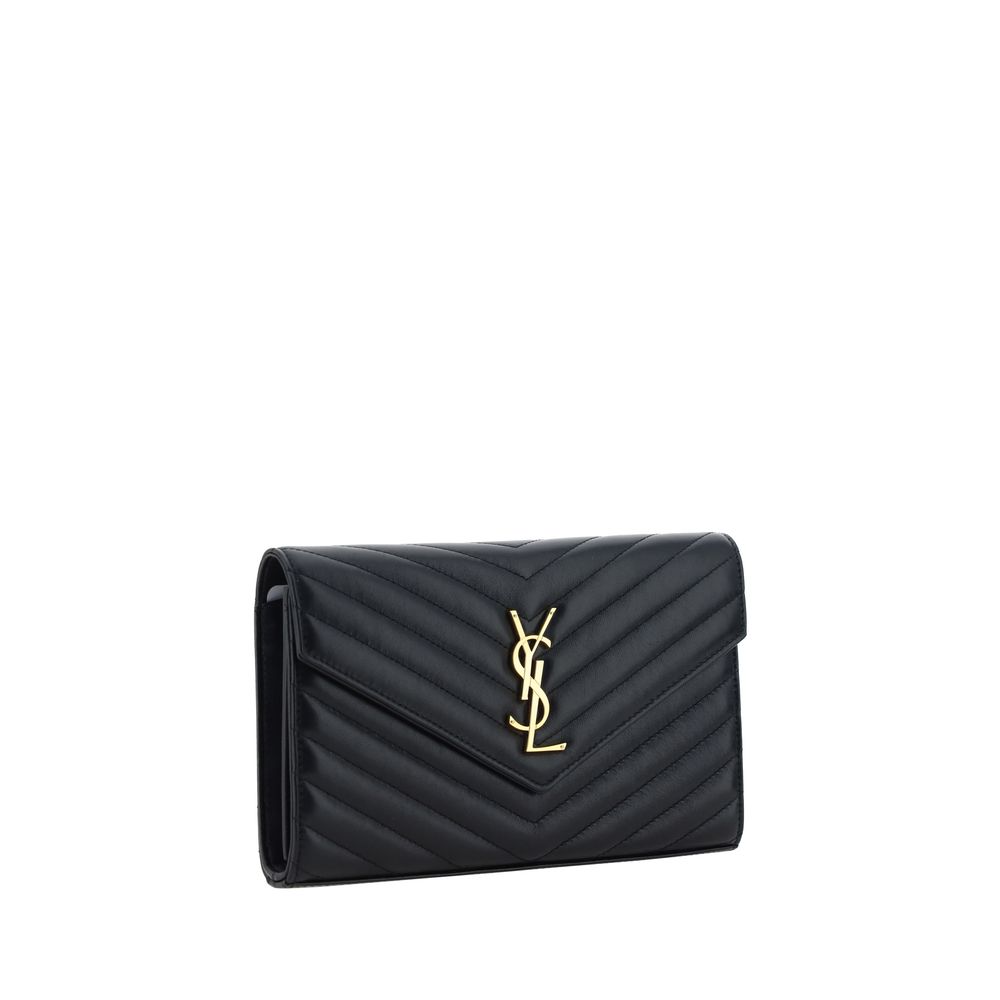Saint Laurent Schwarze Kalbsleder Bos Taurus Schultertasche - Eleganz in Leder