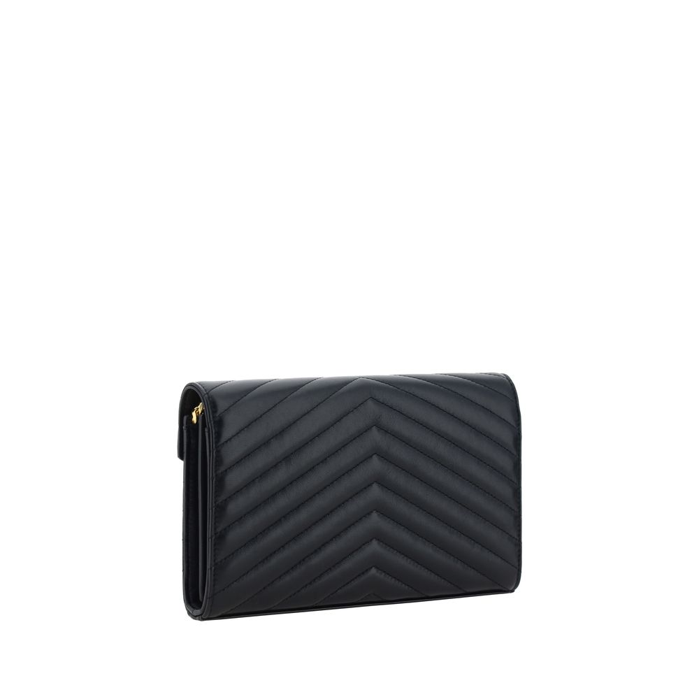 Saint Laurent Schwarze Kalbsleder Bos Taurus Schultertasche - Eleganz in Leder