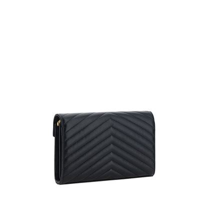 Saint Laurent Schwarze Kalbsleder Bos Taurus Schultertasche - Eleganz in Leder