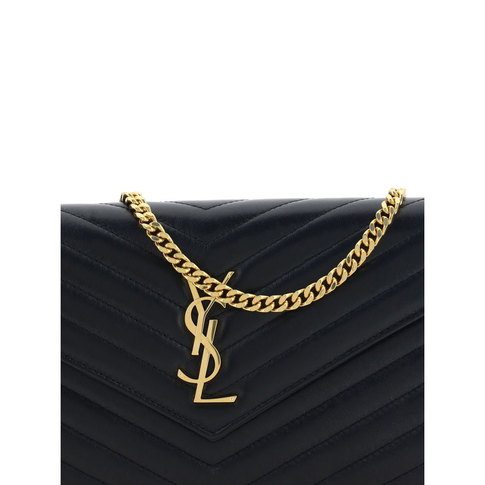 Saint Laurent Schwarze Kalbsleder Bos Taurus Schultertasche - Eleganz in Leder