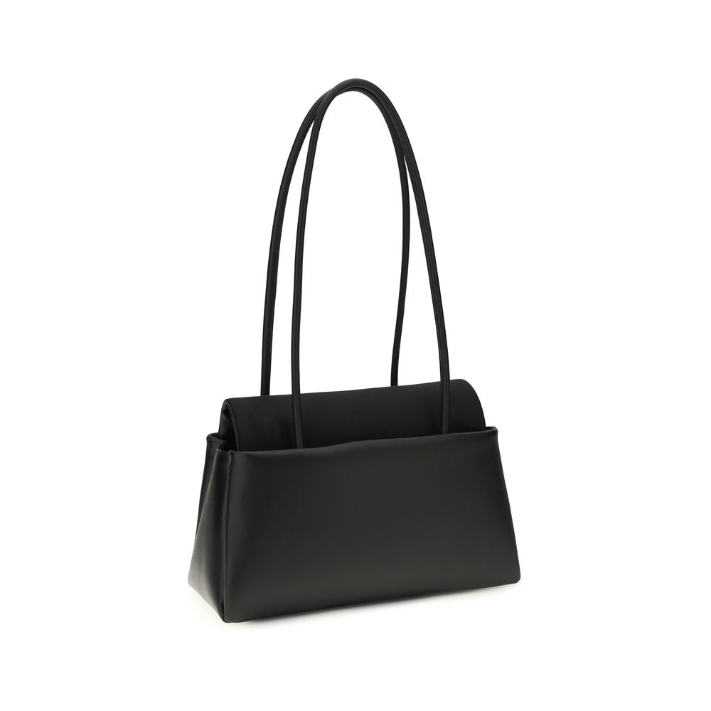 Prada Schwarze Bos Taurus Kalbsleder Schultertasche – Eleganz neu definiert