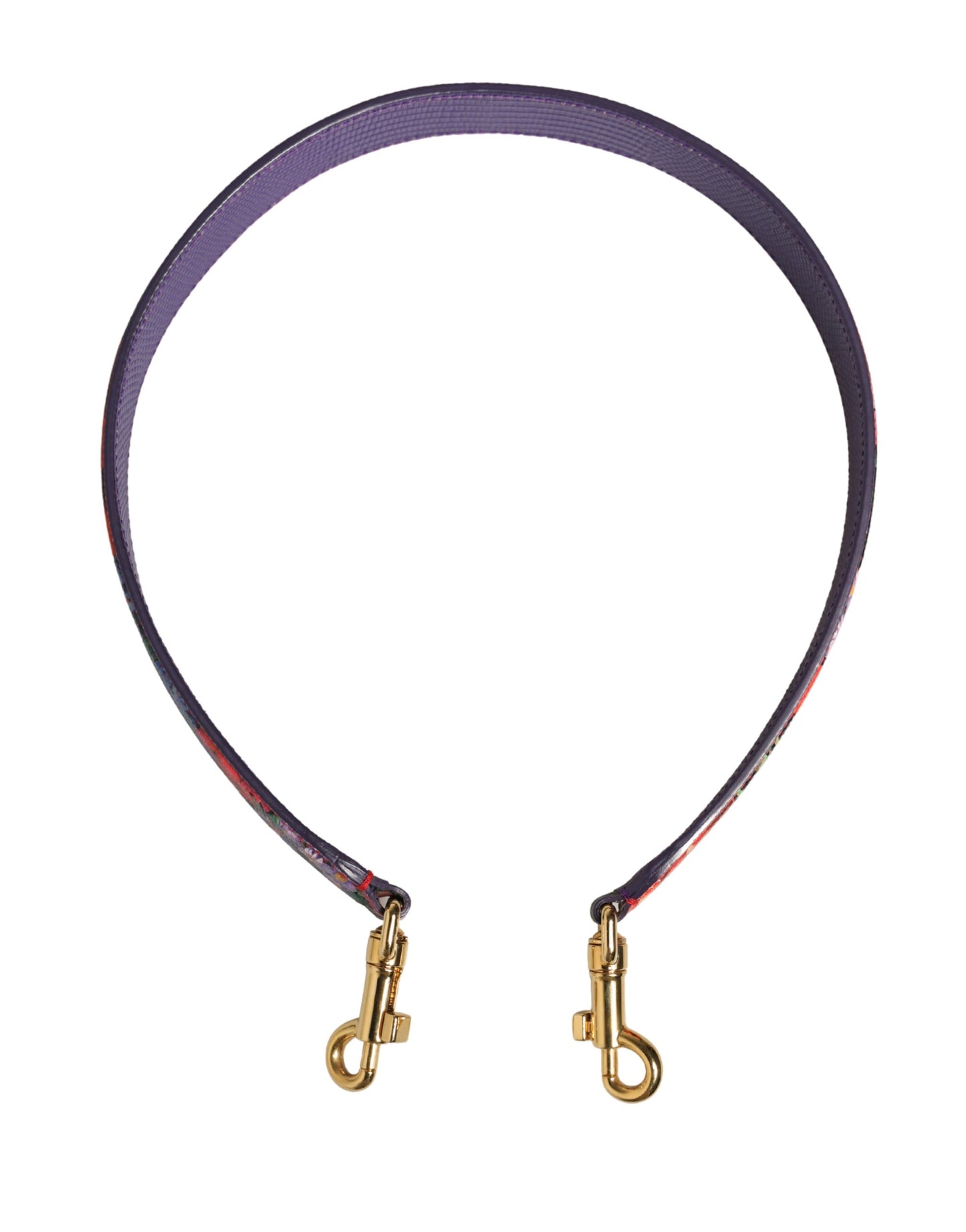Schulterriemen aus Leder mit mehrfarbigem Blumenmuster