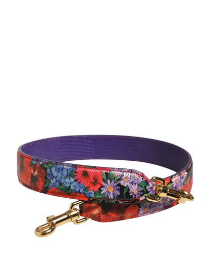Schulterriemen aus Leder mit mehrfarbigem Blumenmuster