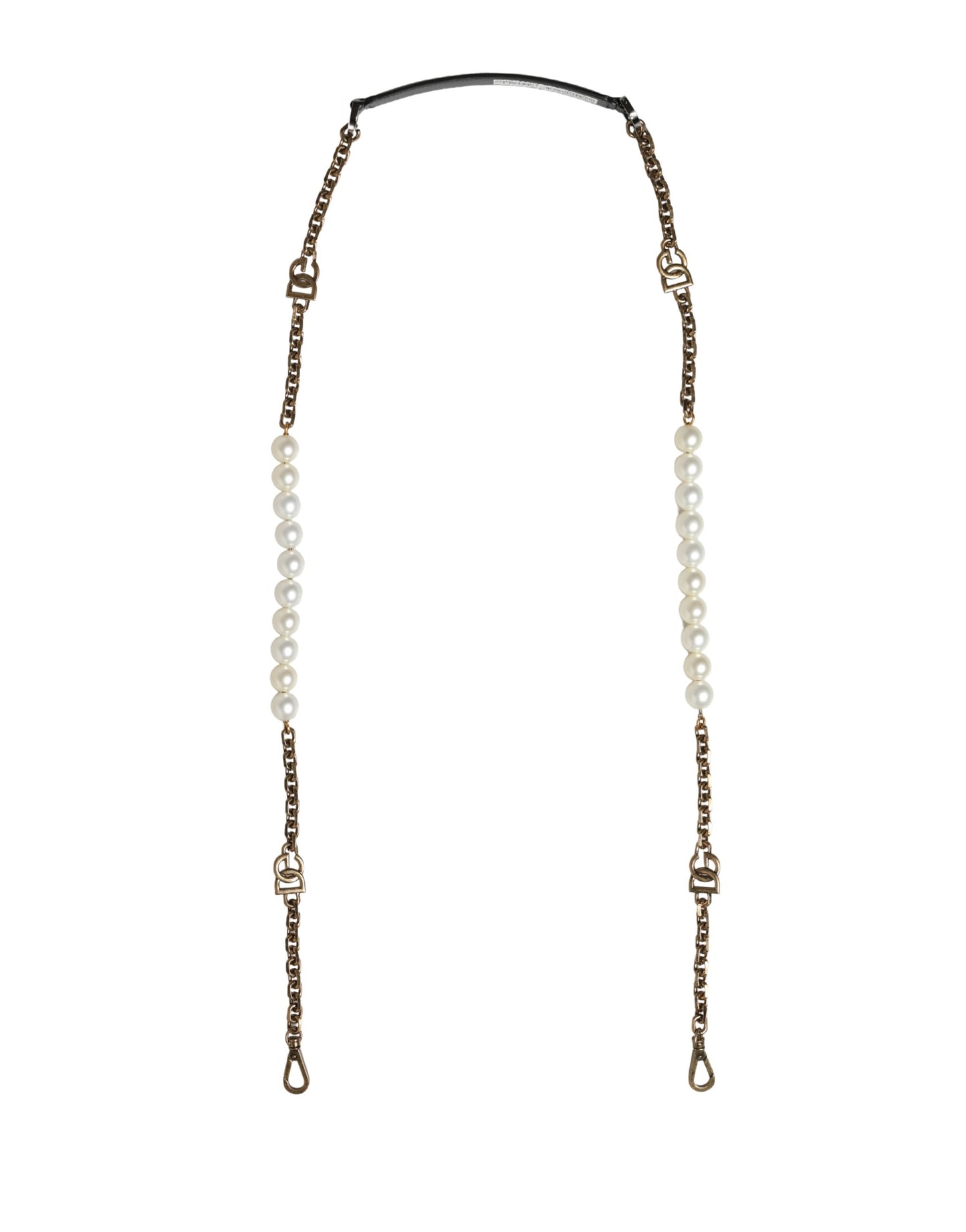 Schwarzes Leder Goldkette Tasche Accessoire Schulterriemen