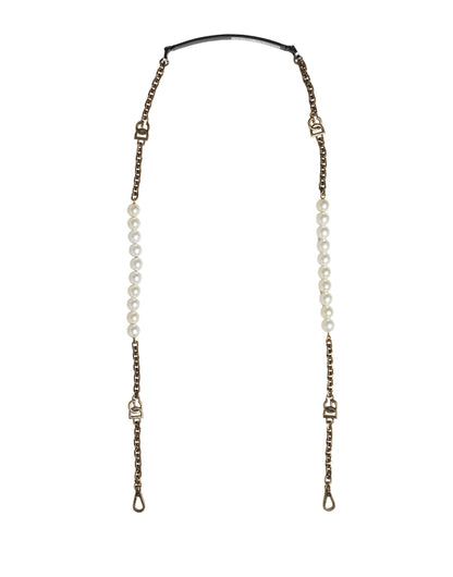 Schwarzes Leder Goldkette Tasche Accessoire Schulterriemen
