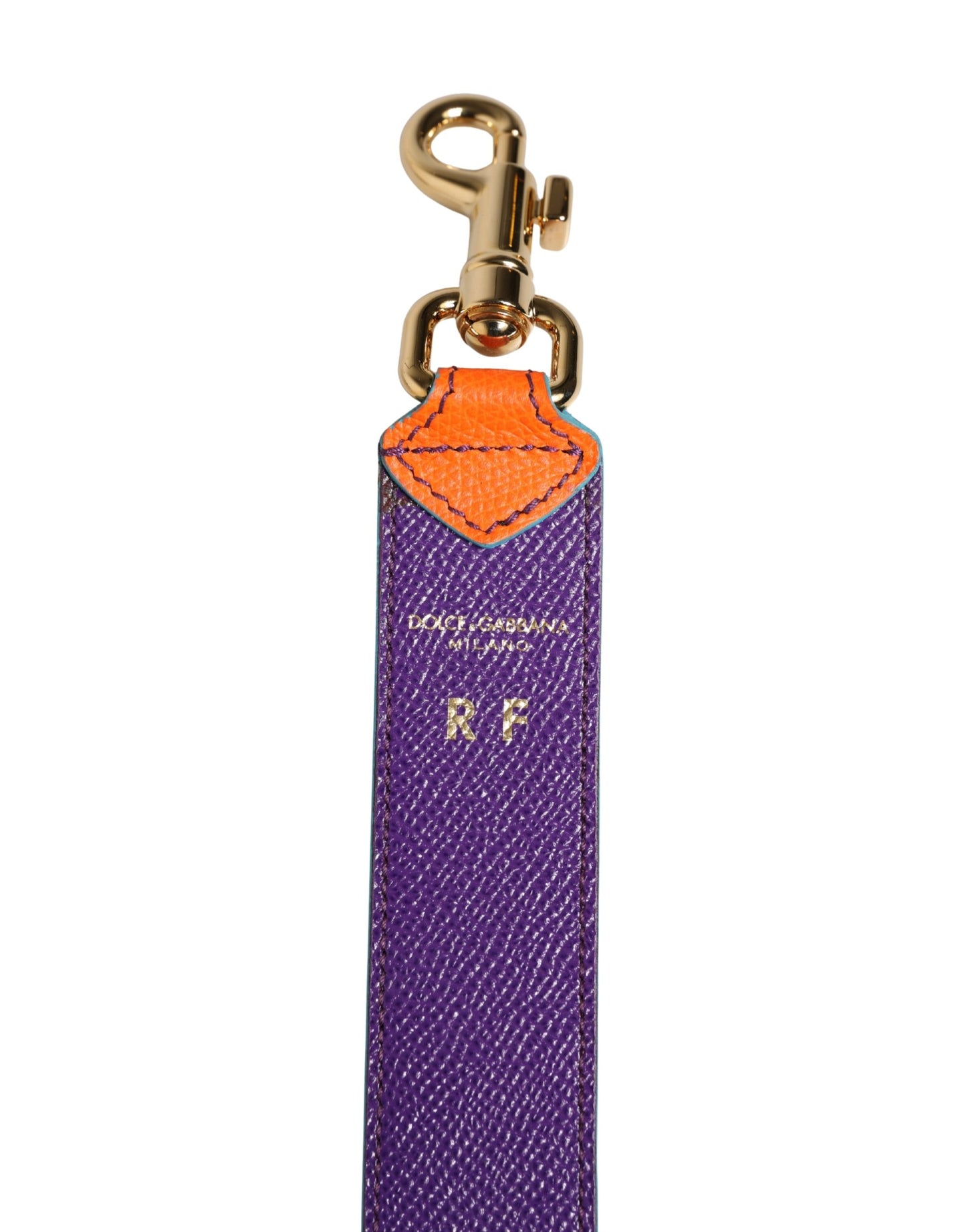 Orange Lila Kalbsleder Taschen-Accessoire Schultergurt