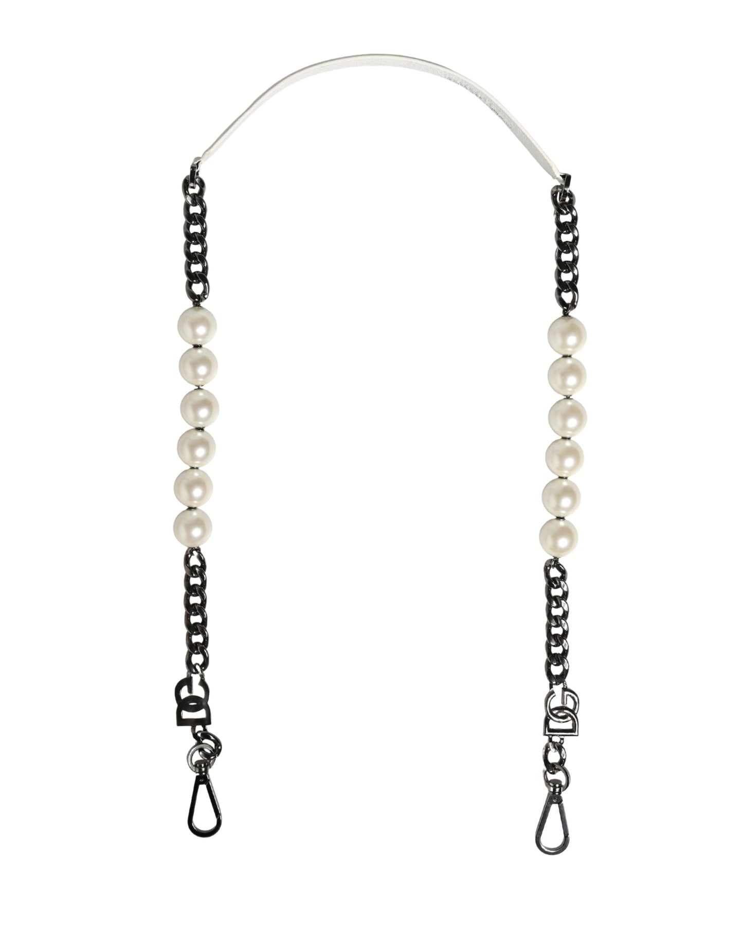 Weiße Leder-Kette-Taschen-Accessoire Schultergurt mit Silberkette