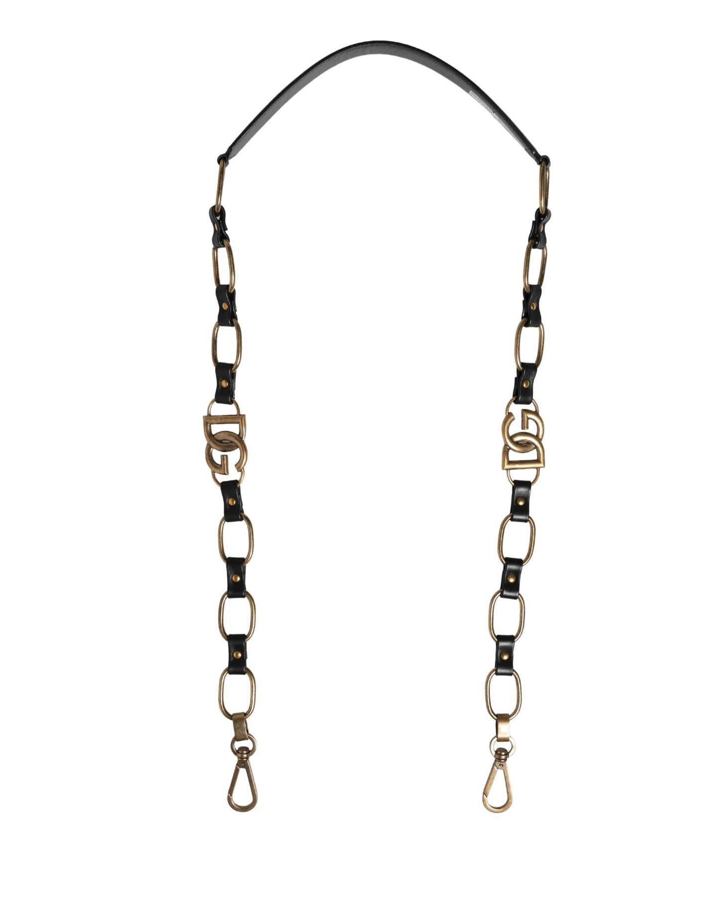 Schwarzes Leder Goldkette Tasche Accessoire Schulterriemen