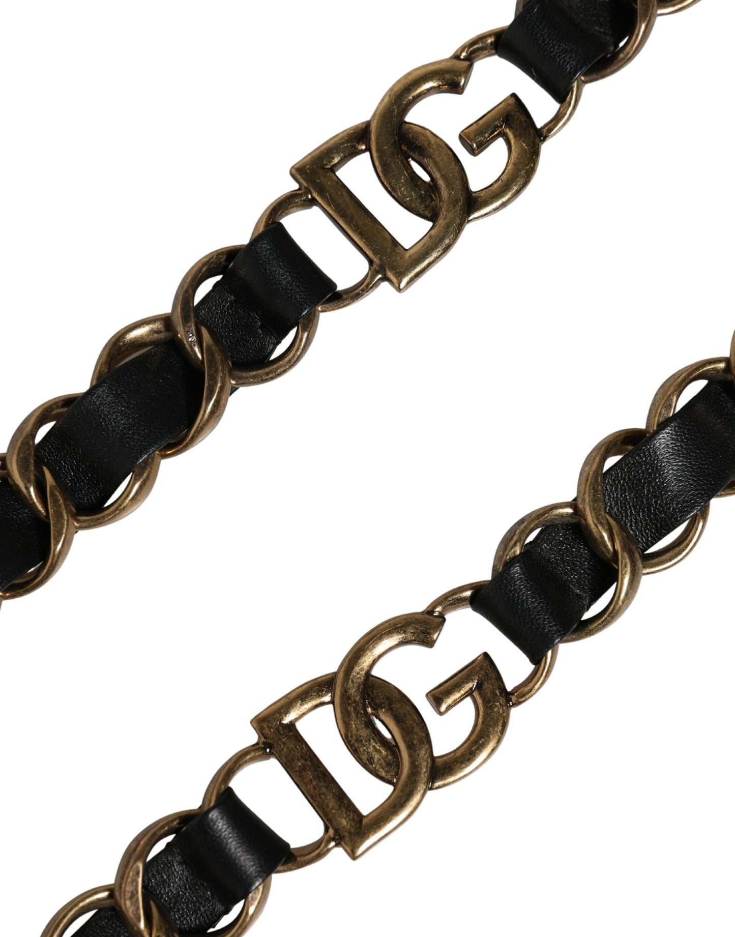 Schwarzes Leder Goldkette Tasche Accessoire Schulterriemen