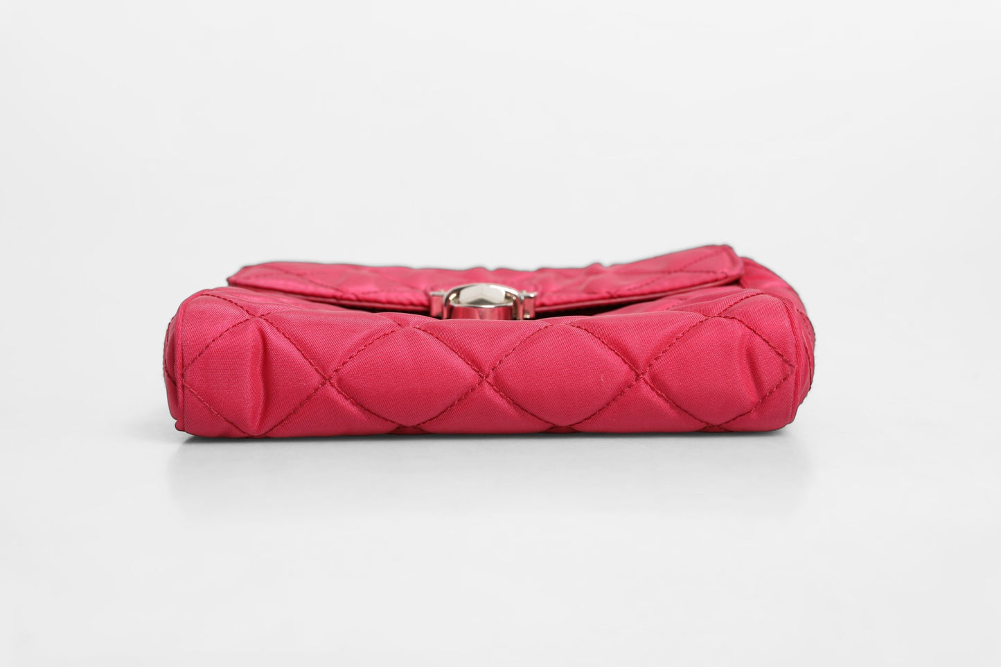 Prada Pink Quilted Tessuto Impuntu Nylon Umhängetasche mit Überschlag