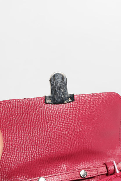 Prada Pink Quilted Tessuto Impuntu Nylon Umhängetasche mit Überschlag