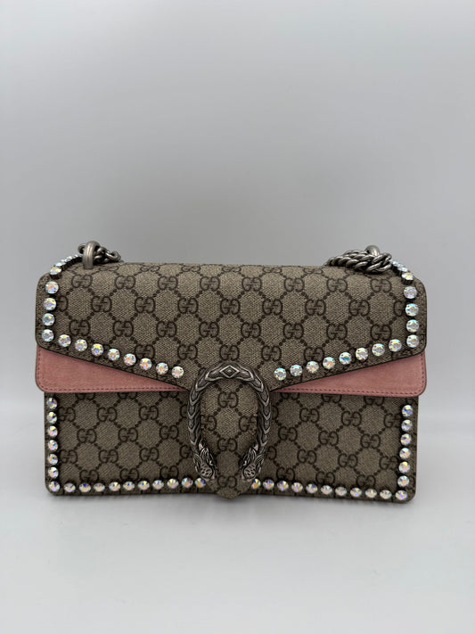 GUCCI DIONYSUS GG Supreme mit Diamanten Handtasche