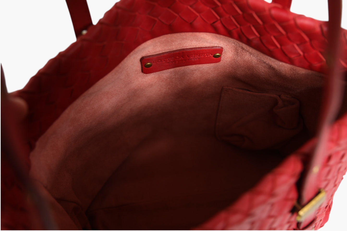 Rote Intrecciato Ledertasche
