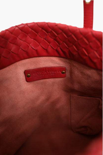 Rote Intrecciato Ledertasche