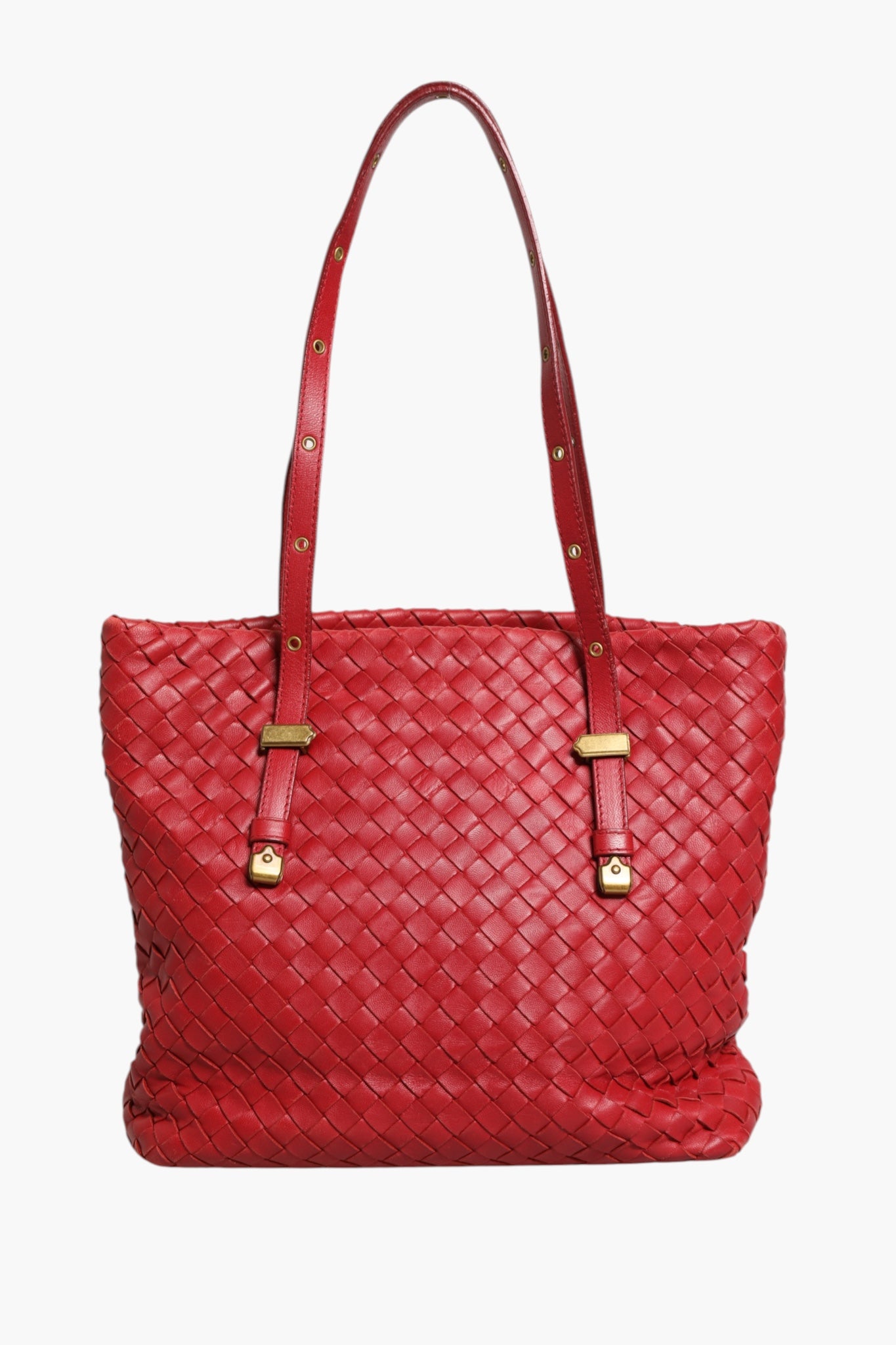 Rote Intrecciato Ledertasche