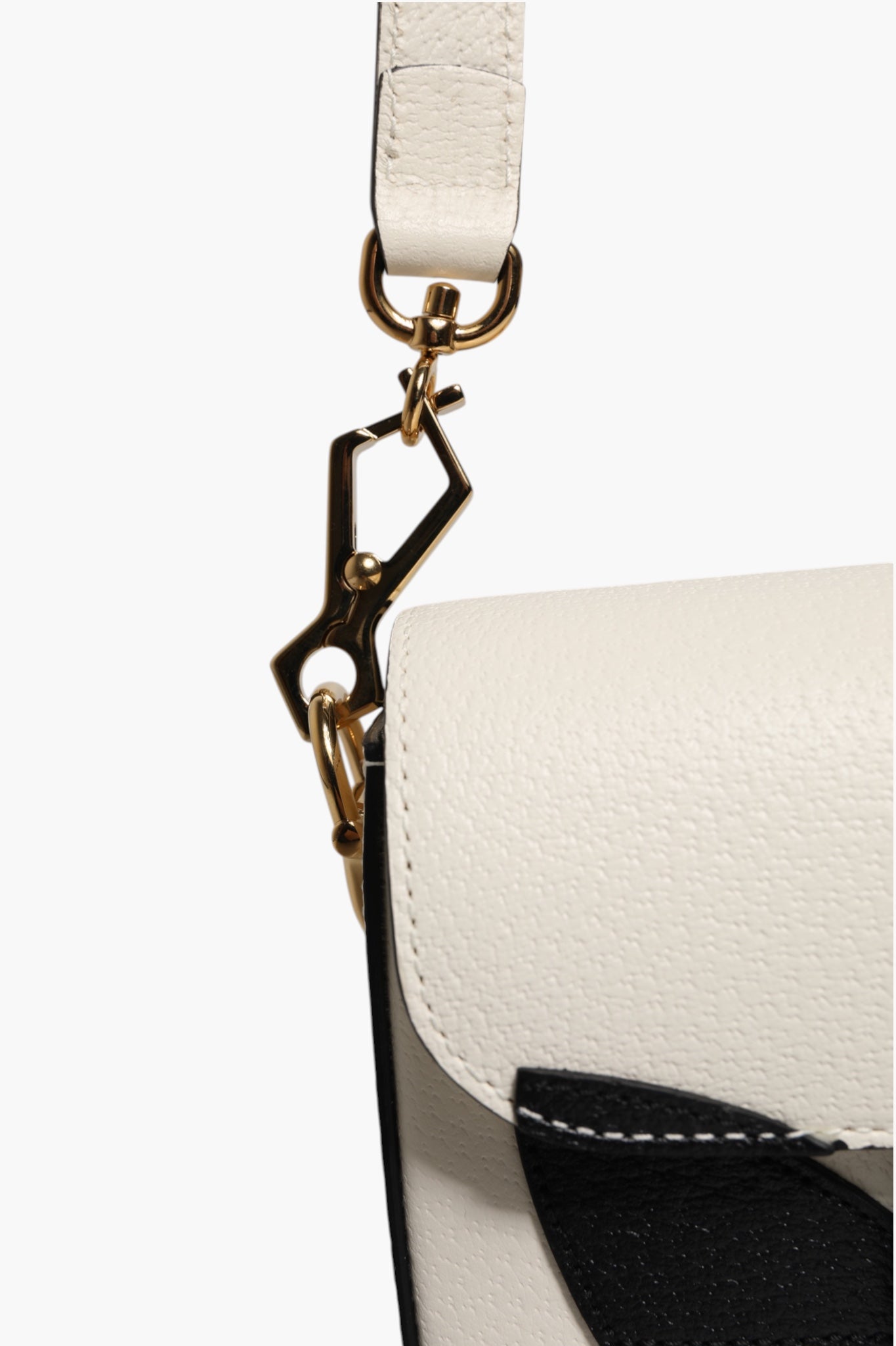 Gucci x Adidas Horsebit 1955 Schultertasche aus weißem und schwarzem Kalbsleder