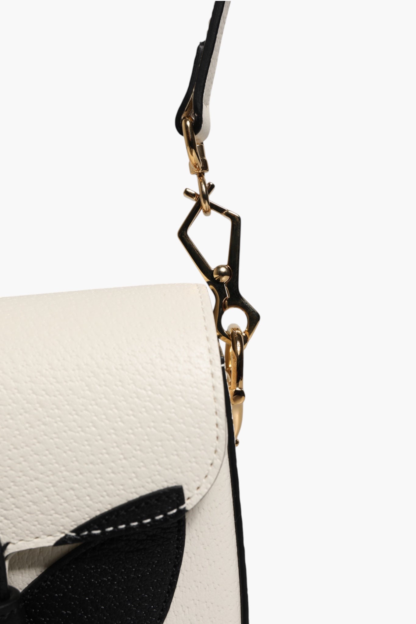Gucci x Adidas Horsebit 1955 Schultertasche aus weißem und schwarzem Kalbsleder