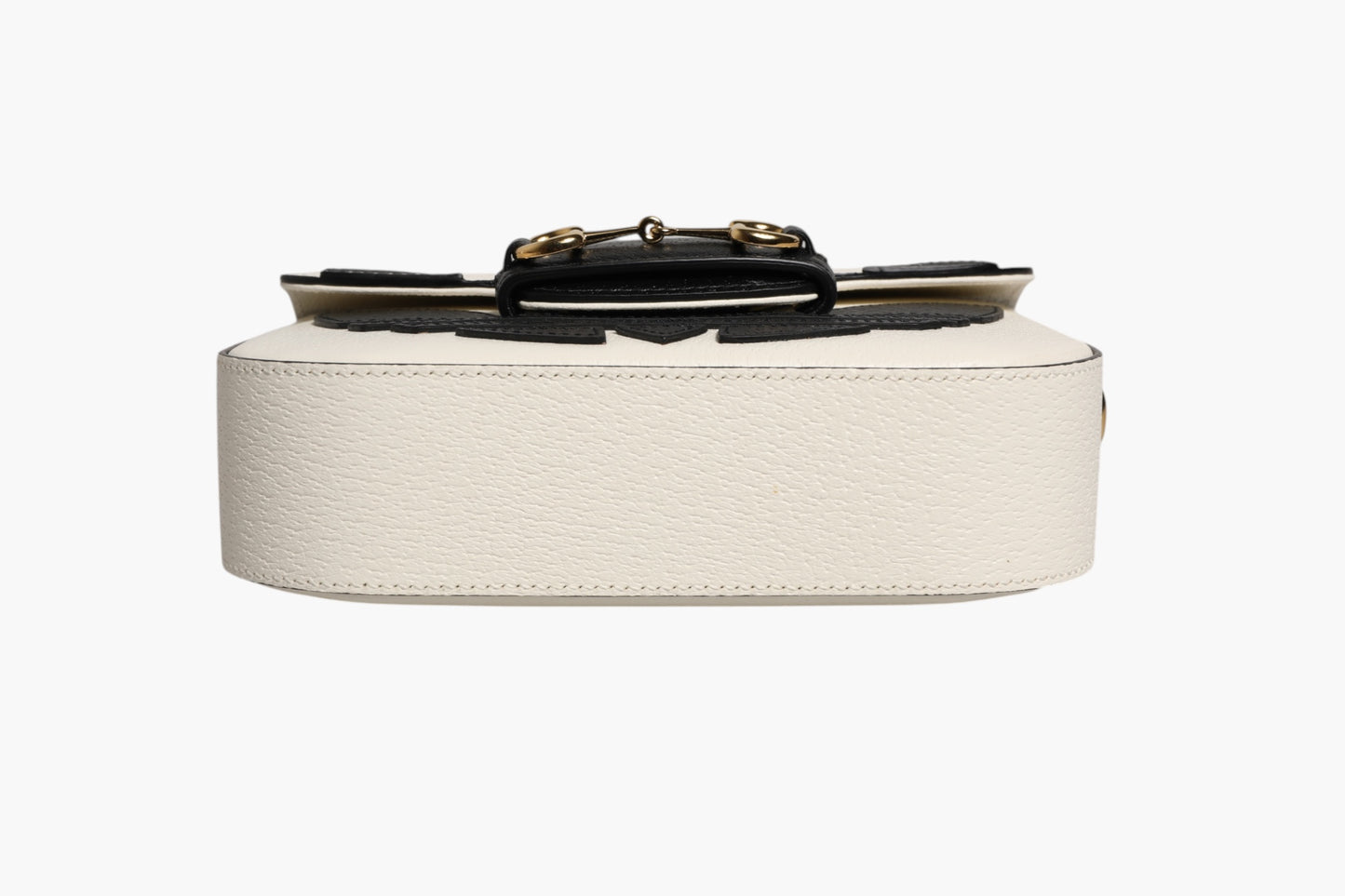 Gucci x Adidas Horsebit 1955 Schultertasche aus weißem und schwarzem Kalbsleder