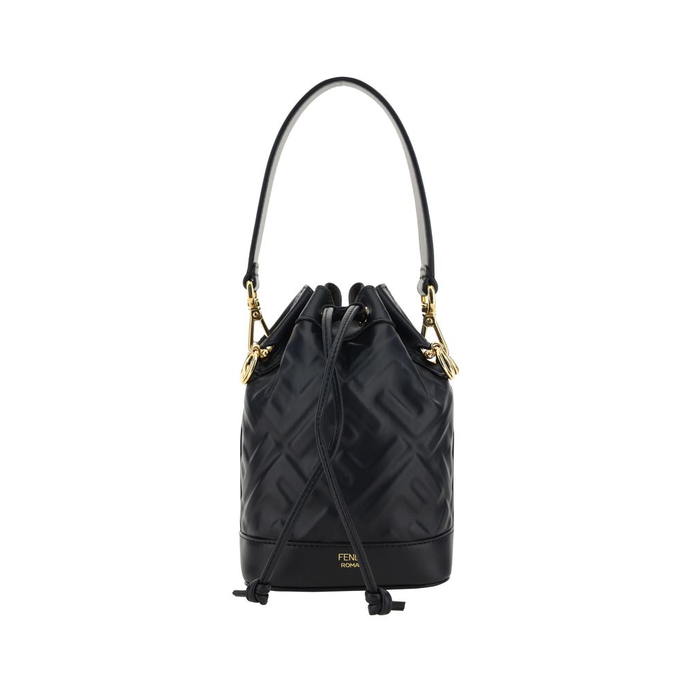 Schwarze Kalbsleder Bos Taurus Bucket Bag