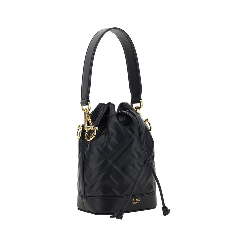Schwarze Kalbsleder Bos Taurus Bucket Bag