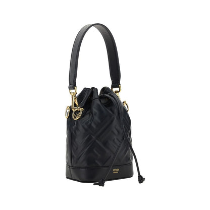Schwarze Kalbsleder Bos Taurus Bucket Bag