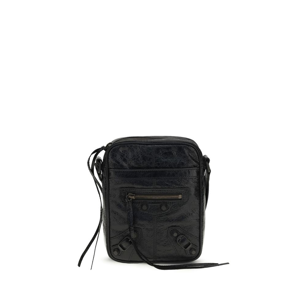 Schwarze Lammleder Schultertasche Ovis Aries Aries