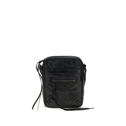 Schwarze Lammleder Schultertasche Ovis Aries Aries