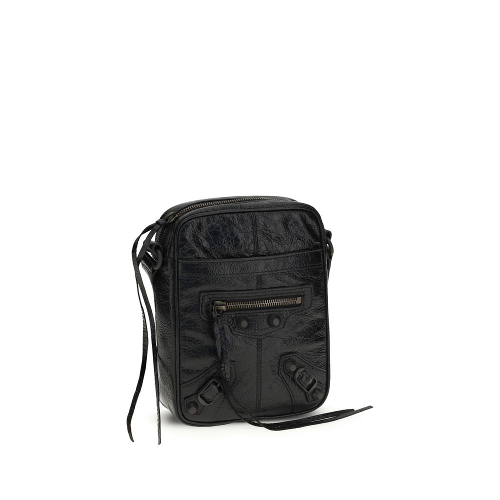 Schwarze Lammleder Schultertasche Ovis Aries Aries