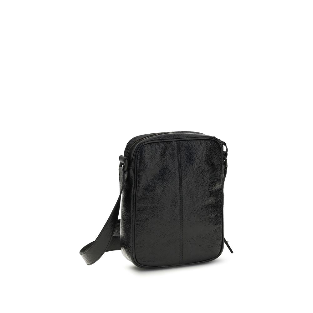 Schwarze Lammleder Schultertasche Ovis Aries Aries