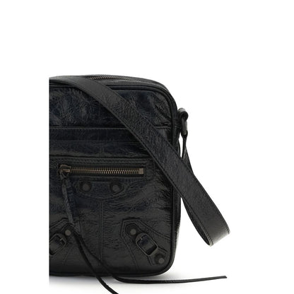 Schwarze Lammleder Schultertasche Ovis Aries Aries