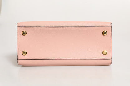 Pink und Schwarze Leder City Steamer Handtasche