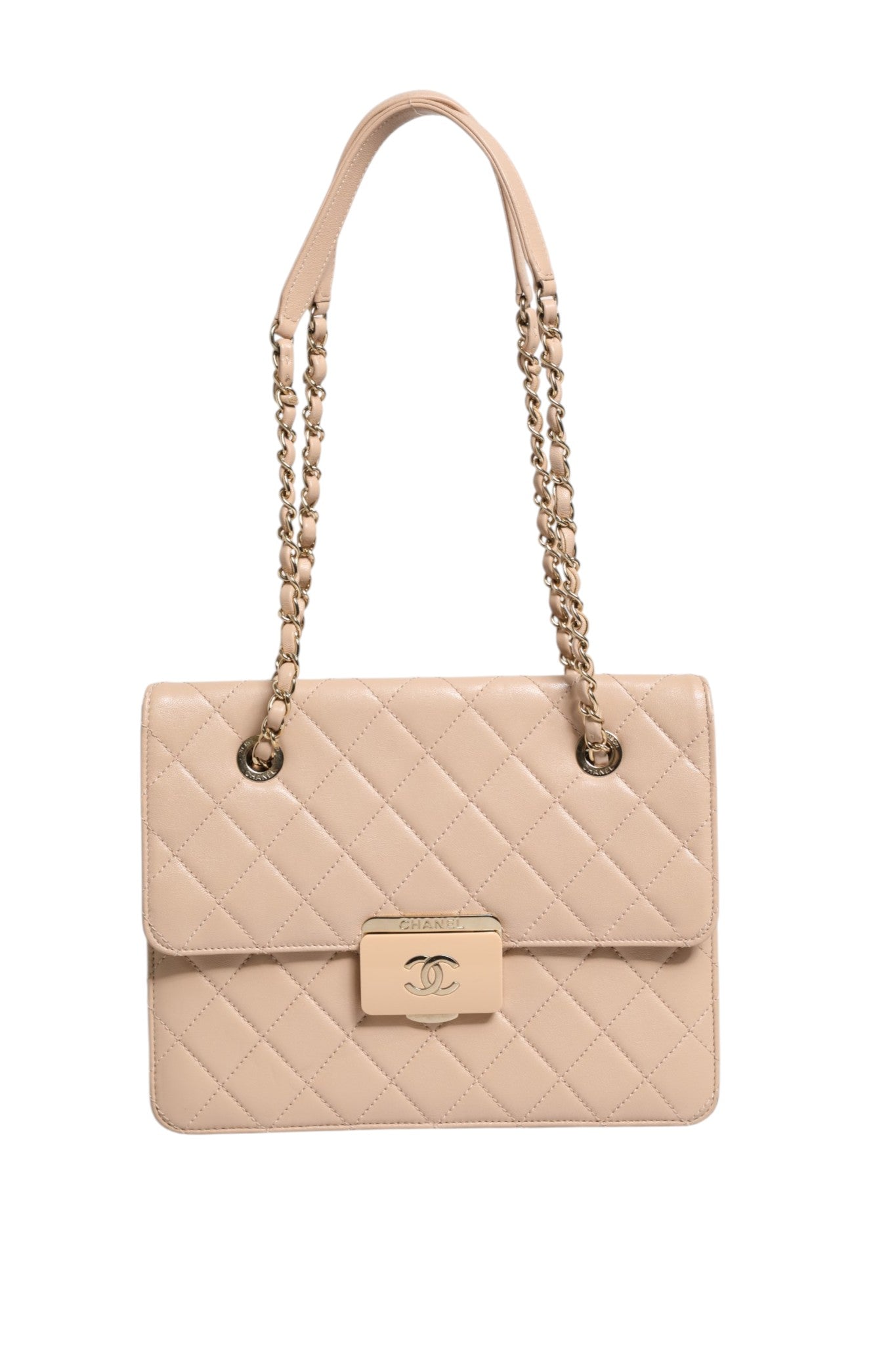 Gesteppte Leder Beauty Lock Flap Bag