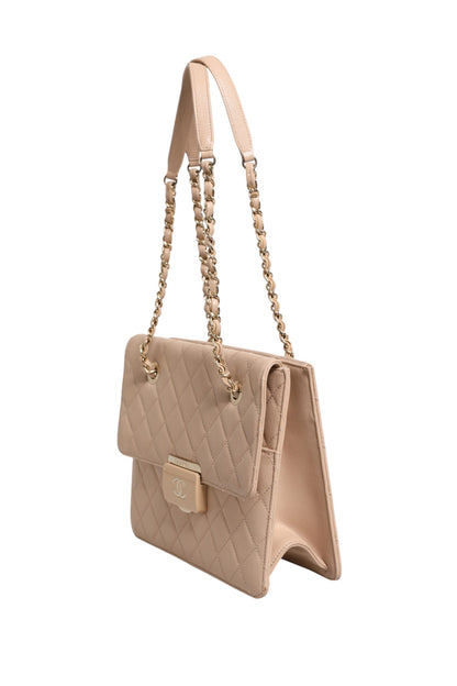 Gesteppte Leder Beauty Lock Flap Bag
