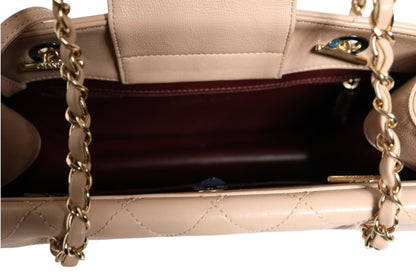 Gesteppte Leder Beauty Lock Flap Bag
