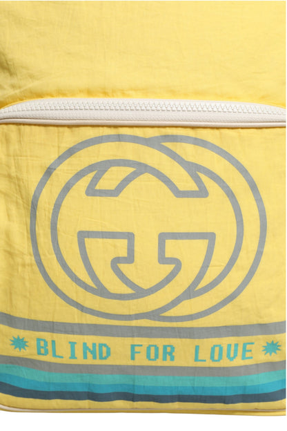 Gelber Nylon-Rucksack "Blind For Love" von Gucci