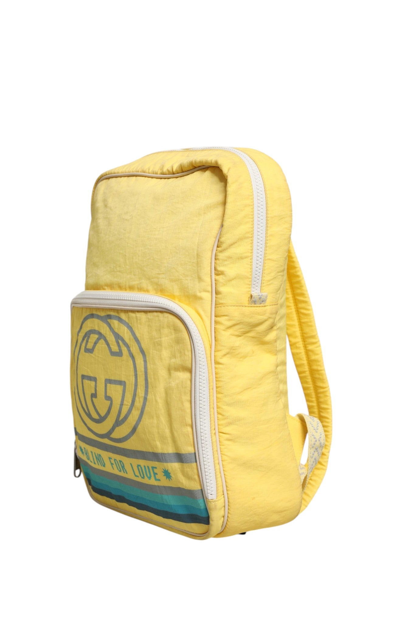 Gelber Nylon-Rucksack "Blind For Love" von Gucci