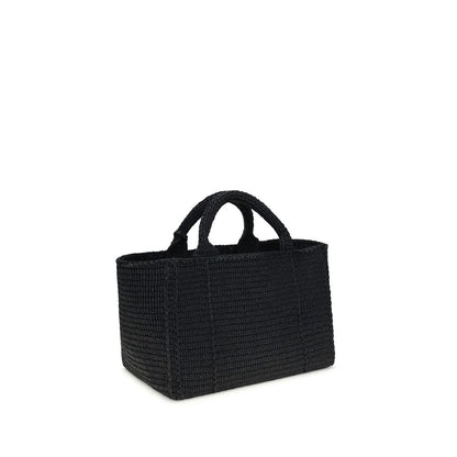Schwarze Schultertasche aus Viskose