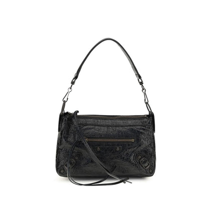 Schwarze Lammleder Schultertasche Ovis Aries Aries