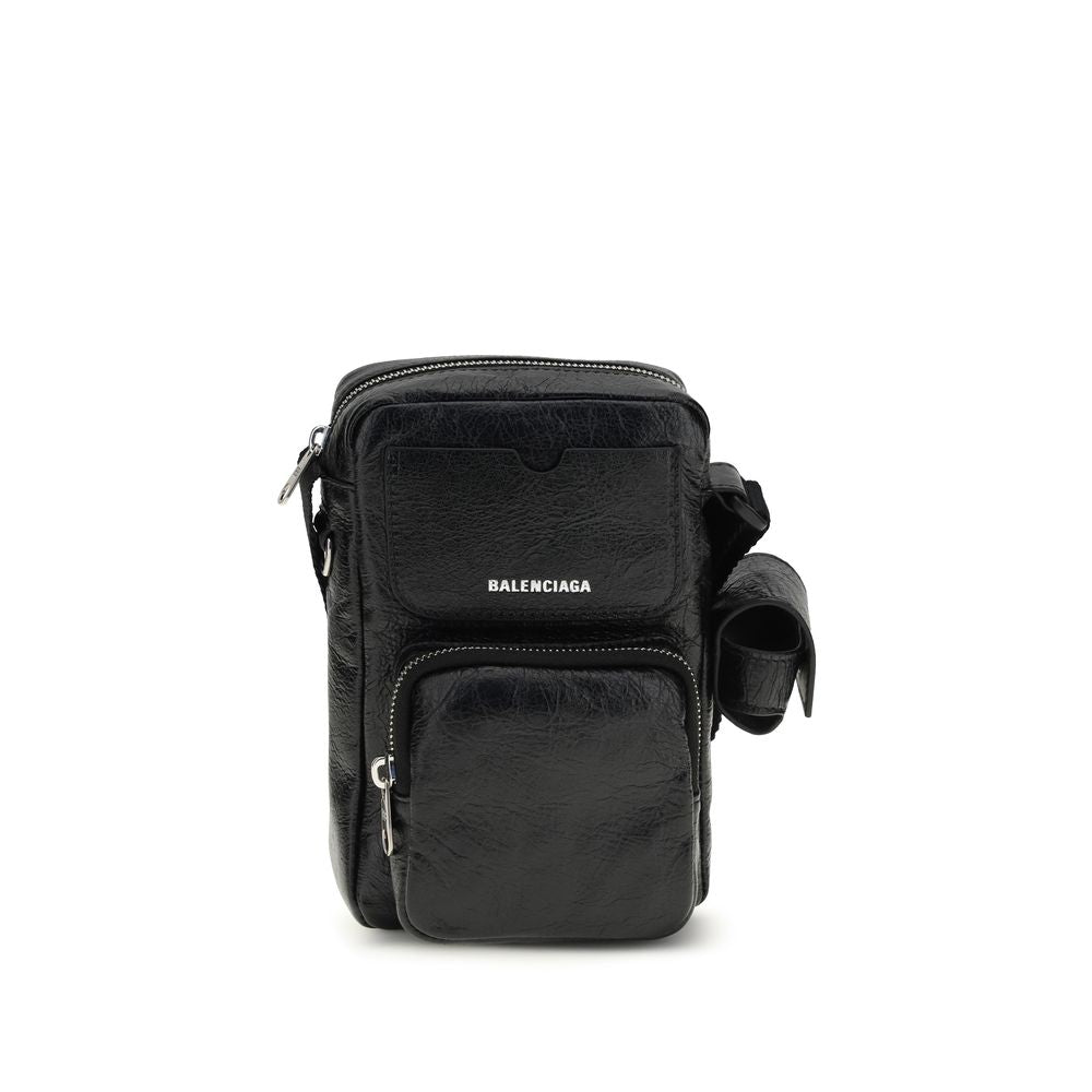 Schwarze Lammleder Schultertasche Ovis Aries Aries