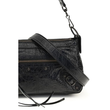 Schwarze Lammleder Schultertasche Ovis Aries Aries