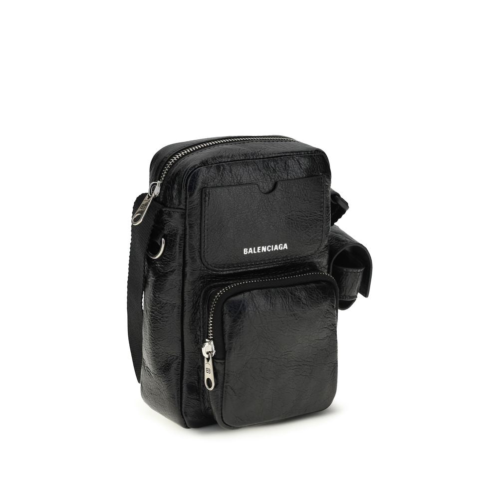 Schwarze Lammleder Schultertasche Ovis Aries Aries