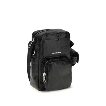 Schwarze Lammleder Schultertasche Ovis Aries Aries