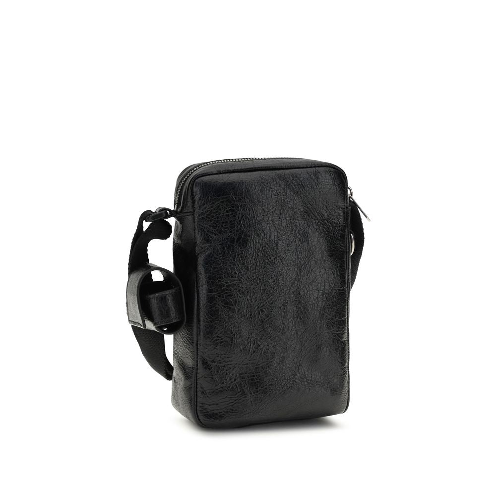 Schwarze Lammleder Schultertasche Ovis Aries Aries