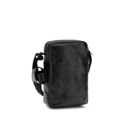Schwarze Lammleder Schultertasche Ovis Aries Aries
