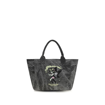 Graue Schultertasche aus recycelter Baumwolle