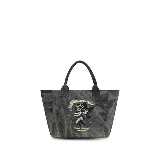 Graue Schultertasche aus recycelter Baumwolle